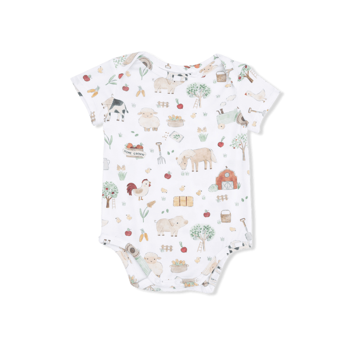 Angel Dear Baby Cute Farm Animals - Short Sleeve Bodysuit