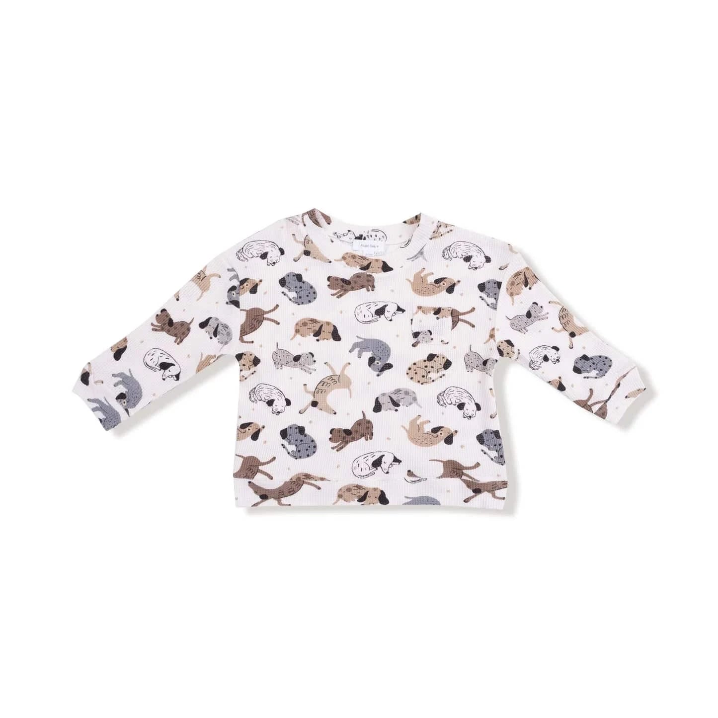 Angel Dear Baby Drop Sleeve Waffle Top with Waffle Jogger - Cozy Pups
