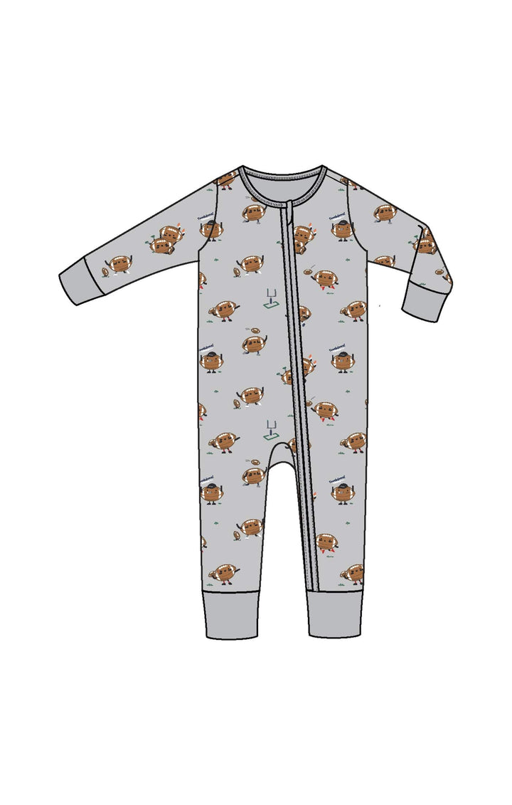 Angel Dear Baby Footballs Playing Football - 2 Way Zipper Romper