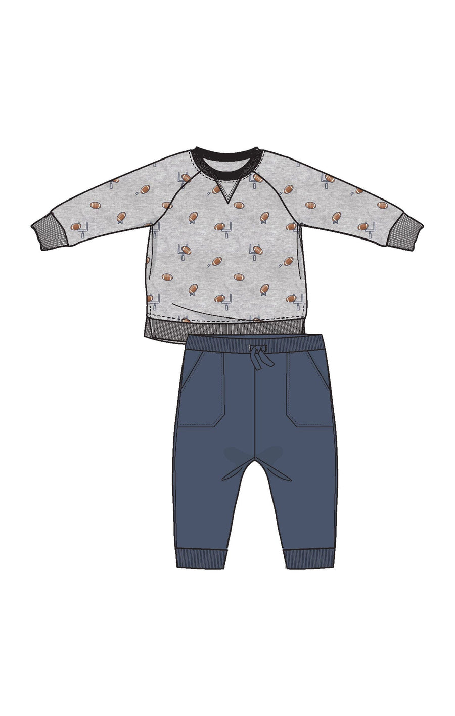 Angel Dear Baby French Terry Sport - Raglan Sweatshirt And Jogger Set