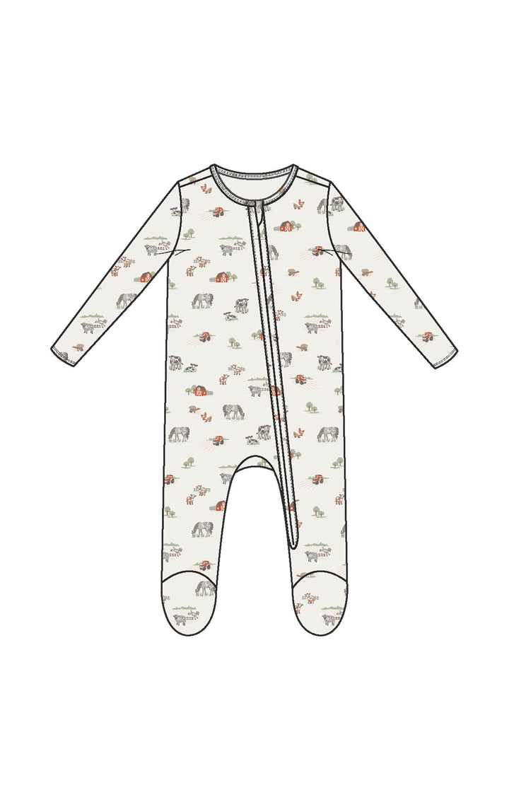 Angel Dear Baby Little Farm - 2 Way Zipper Footie