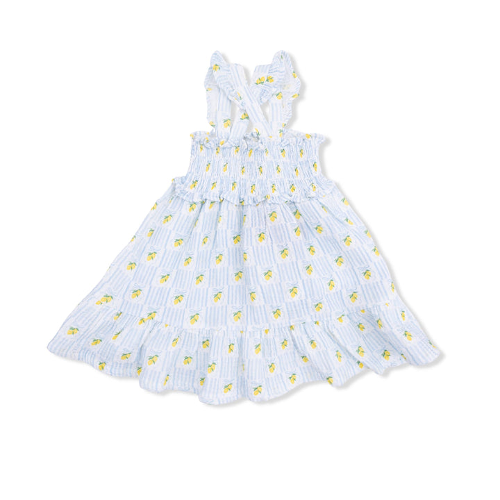 Angel Dear Baby Lovely Lemons - Smocked Ruffle Sundress With Bloomer