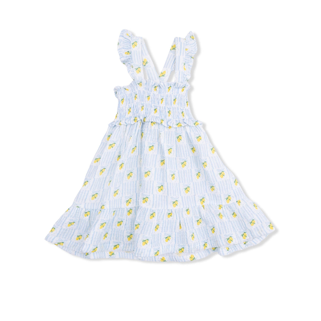 Angel Dear Baby Lovely Lemons - Smocked Ruffle Sundress With Bloomer