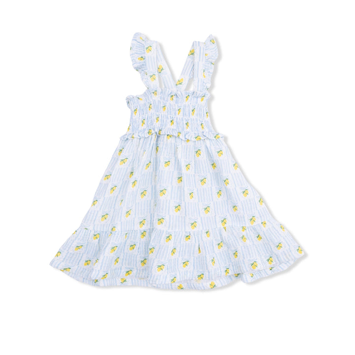 Angel Dear Baby Lovely Lemons - Smocked Ruffle Sundress With Bloomer