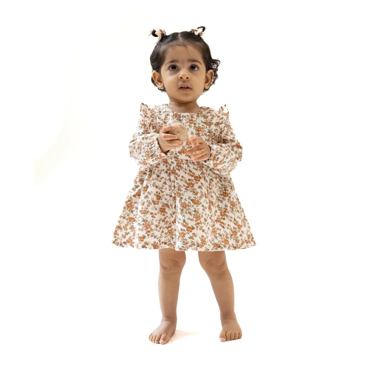 Angel Dear Baby Prairie Calico - Ruffle Long Sleeve Bubble with Skirt