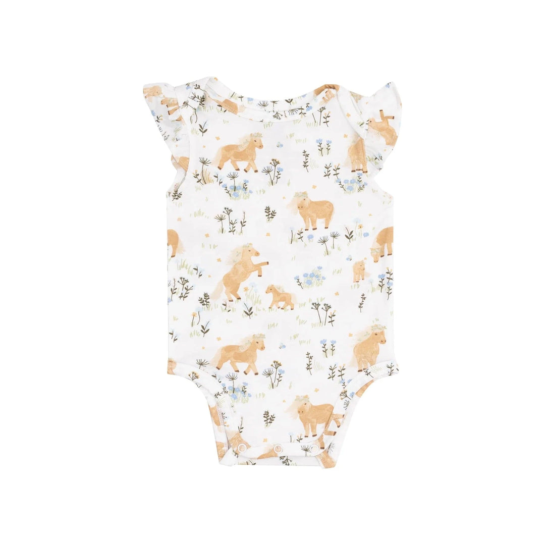 Angel Dear Baby Pretty Ponies Ruffle Sleeve Bodysuit