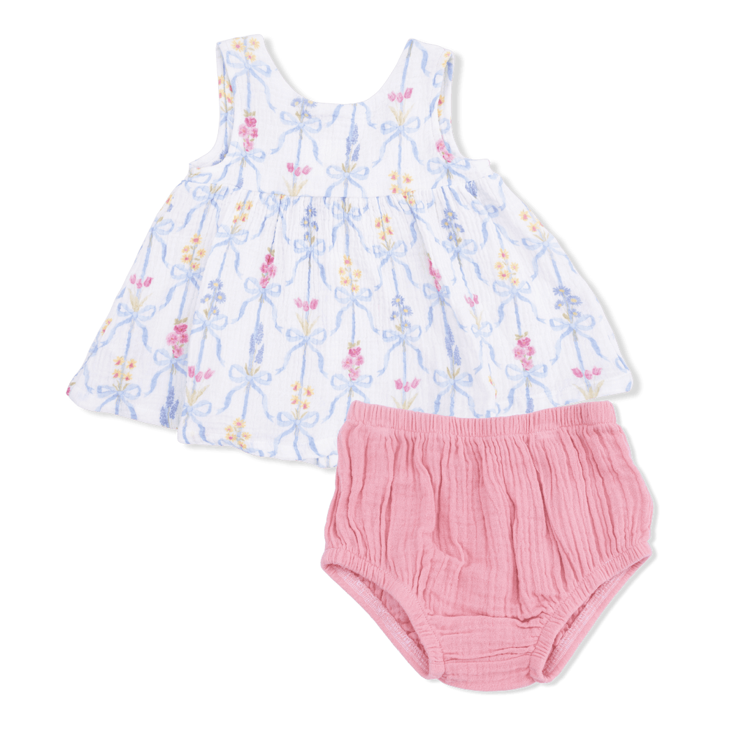 Angel Dear Baby Ribbon Bouquets - Dress with Bow and Bloomer