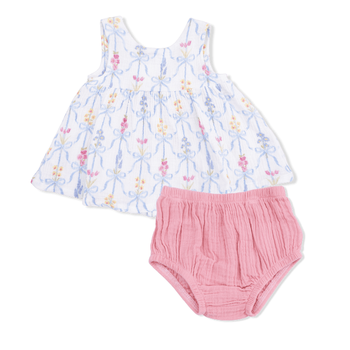 Angel Dear Baby Ribbon Bouquets - Dress with Bow and Bloomer