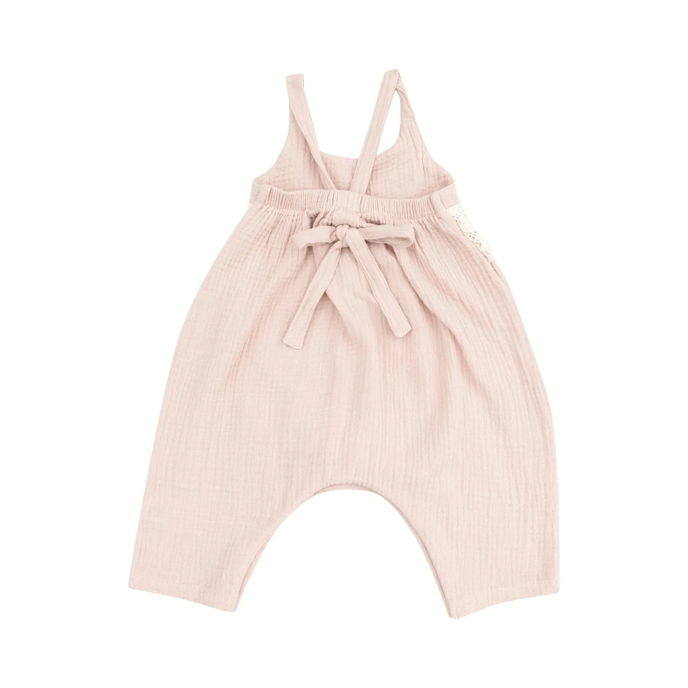 Angel Dear Baby Rose Smoke Tie Back Romper