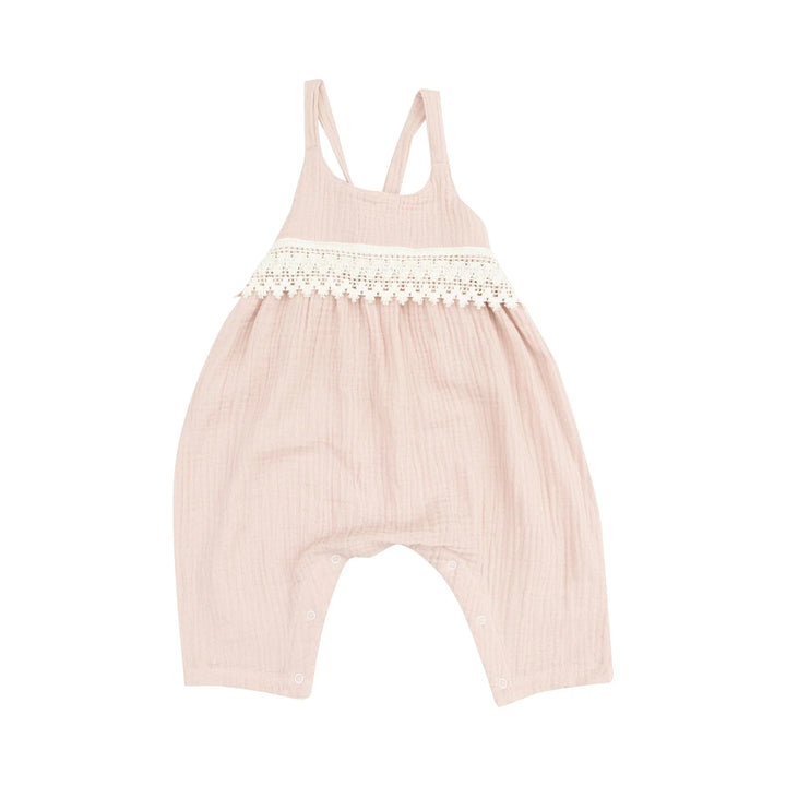 Angel Dear Baby Rose Smoke Tie Back Romper