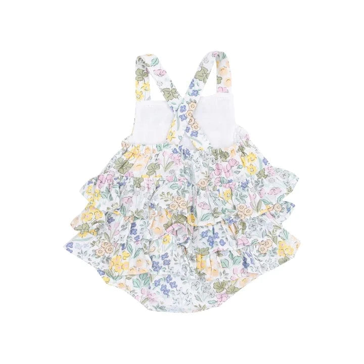 Angel Dear Baby Samantha Floral Ruffle Sunsuit