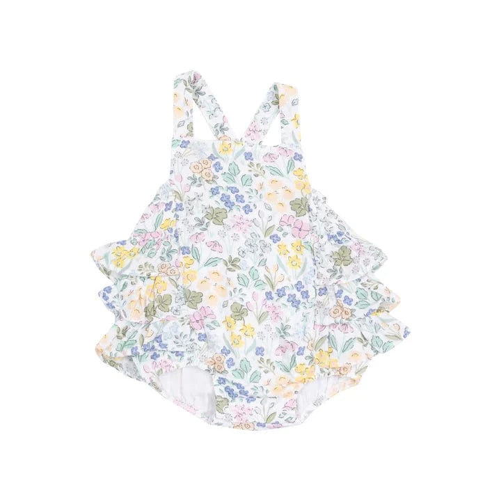 Angel Dear Baby Samantha Floral Ruffle Sunsuit