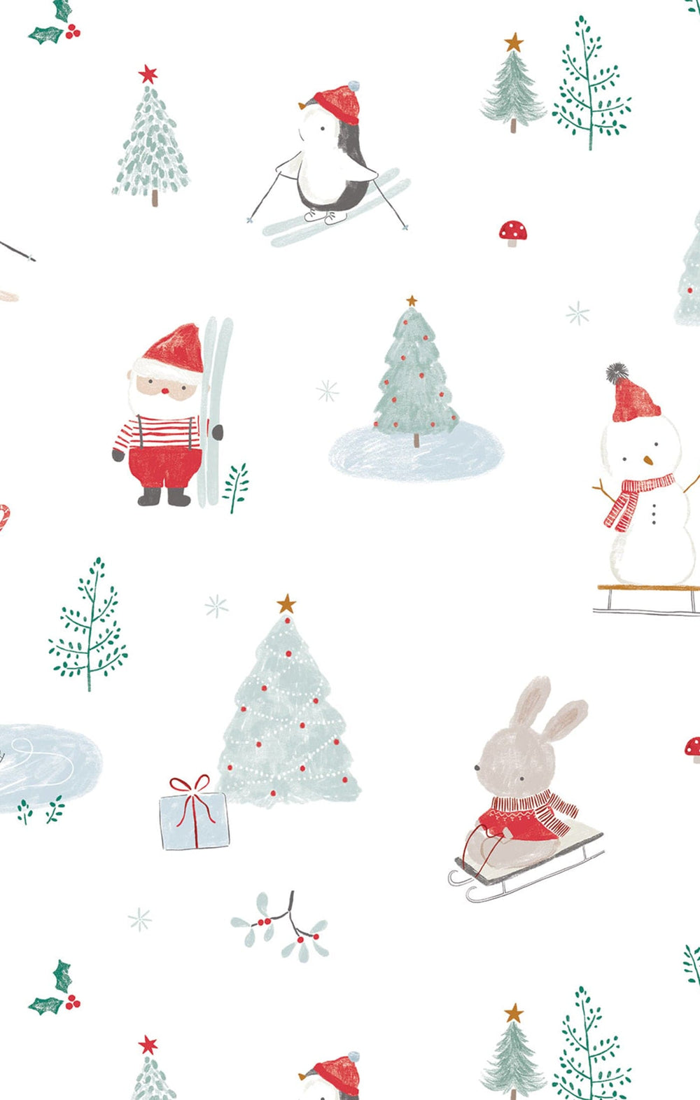 Angel Dear Baby Santa Ski Friends - 2 Way Zipper Footie