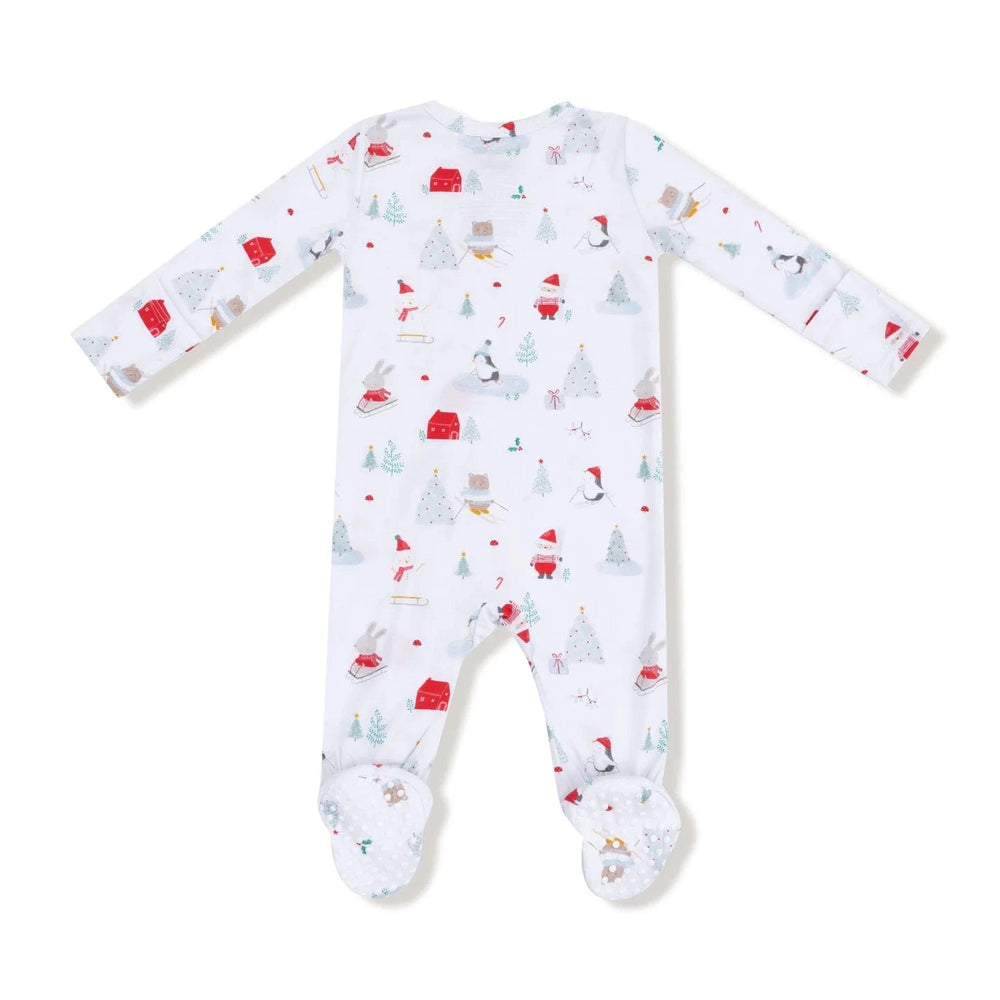 Angel Dear Baby Santa Ski Friends - 2 Way Zipper Footie