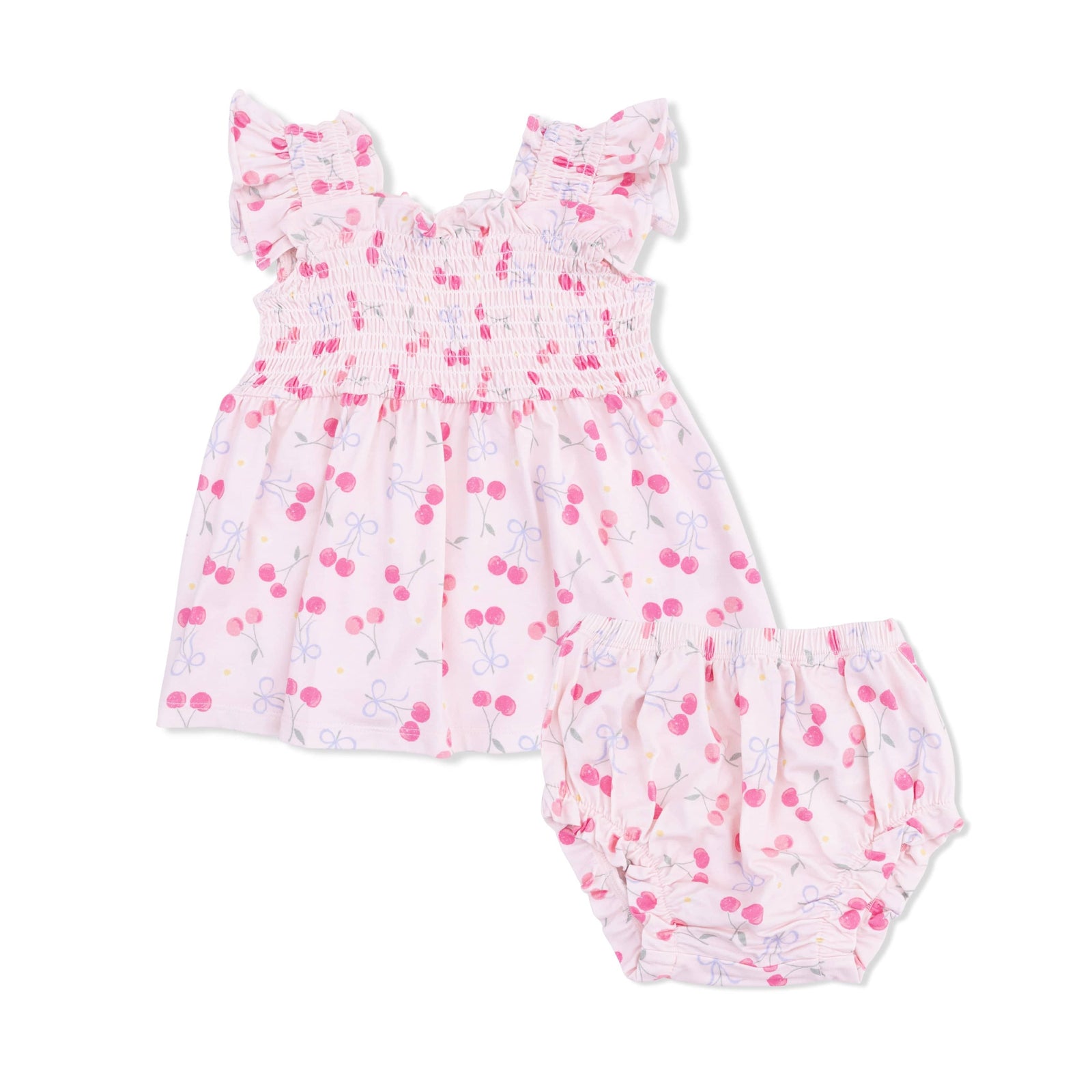 Angel Dear Baby Sweet Bow Cherries - Baby Doll Tunic And Bloomer Set