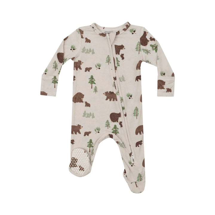 Angel Dear Baby Sweet Brown Bears - 2 Way Zipper Footie