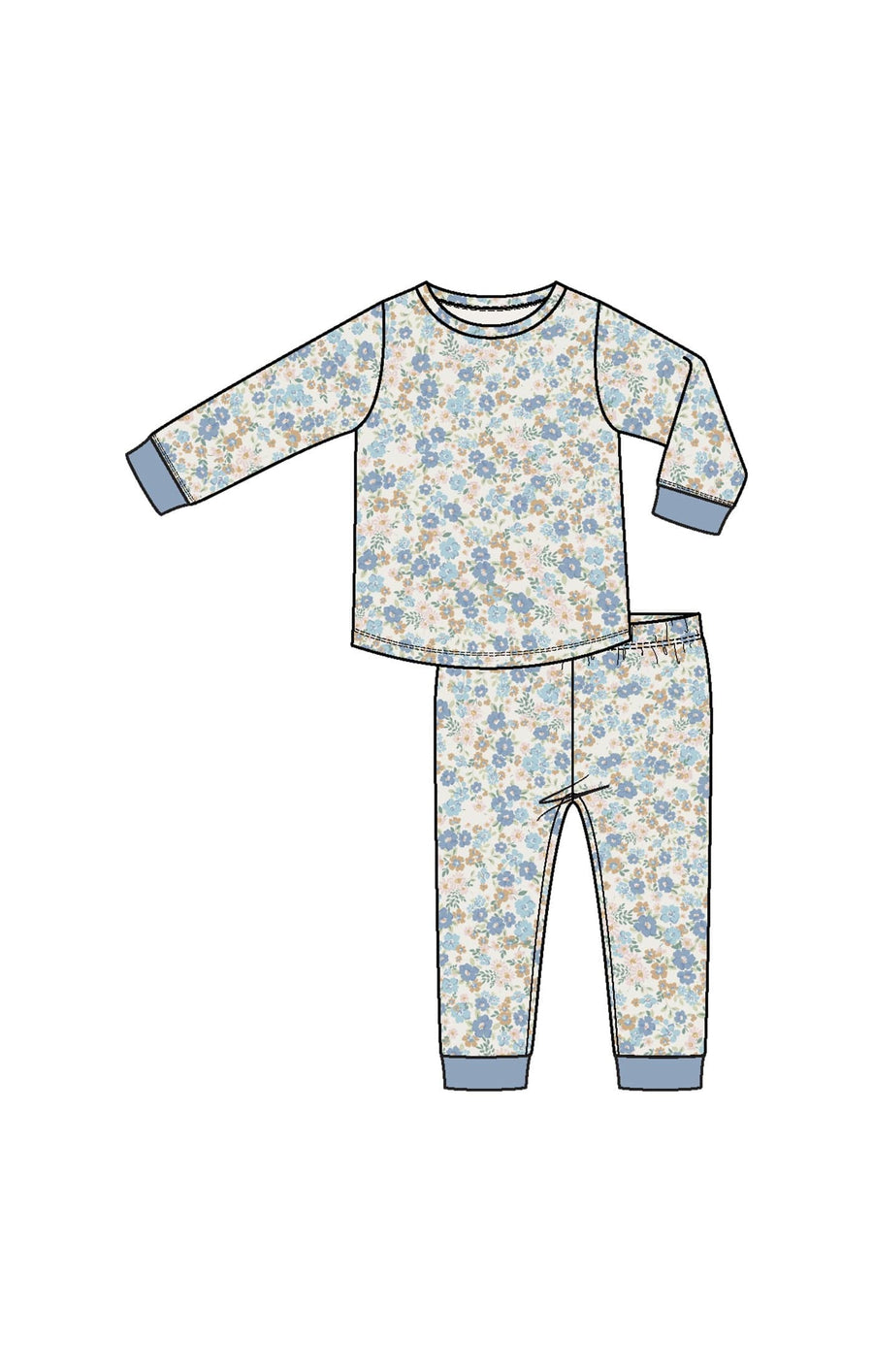 Angel Dear Baby Sweet Rose Calico - L/s Loungewear Set