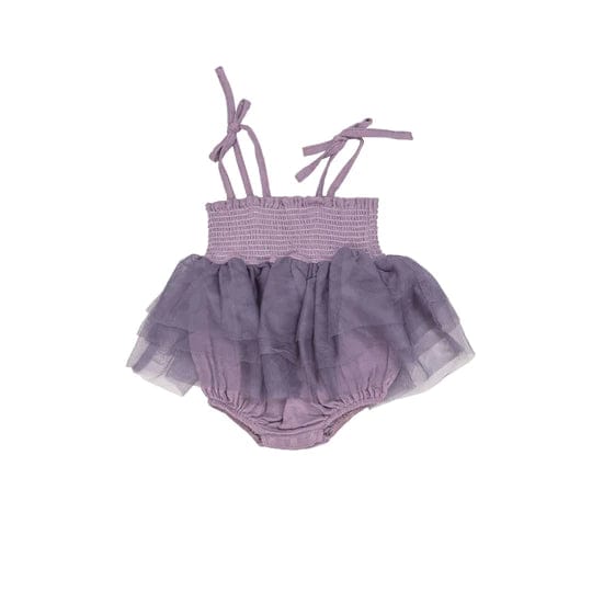 Angel Dear Baby & Toddler Dresses Solid Muslin Lavender Mist Tutu Bubble