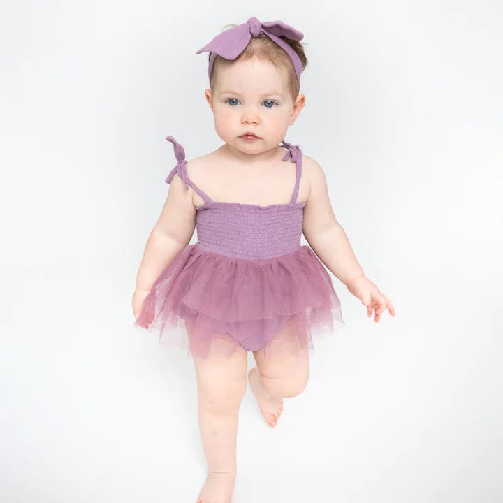 Angel Dear Baby & Toddler Dresses Solid Muslin Lavender Mist Tutu Bubble