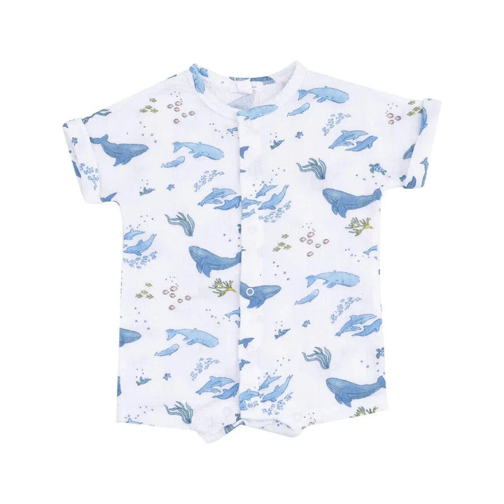 Angel Dear Baby Watercolor Blue Whales Dolman Henley Shortall