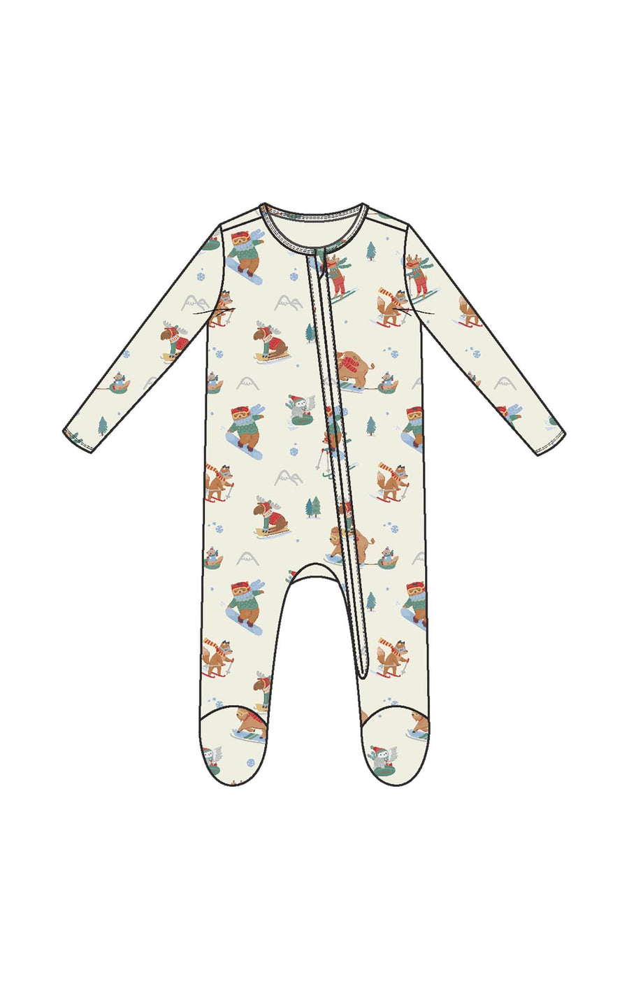 Angel Dear Baby Winter Animal Sports - 2 Way Zipper Footie