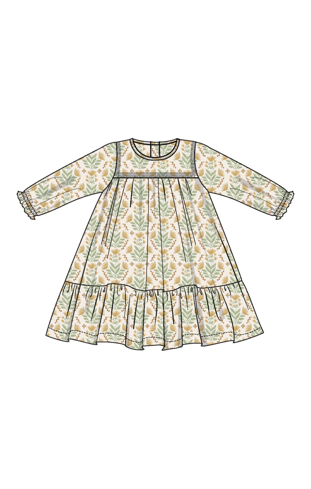Angel Dear Baby Winter Dandelions - Ladder Trim Dress And Ribbed Leggings