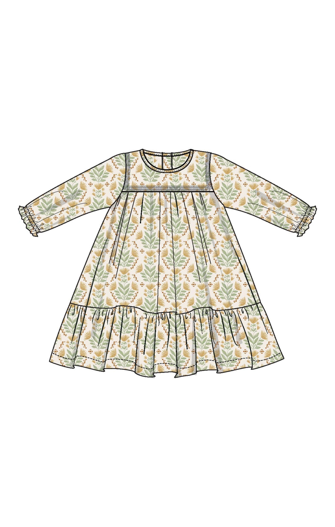 Angel Dear Baby Winter Dandelions - Ladder Trim Dress And Ribbed Leggings
