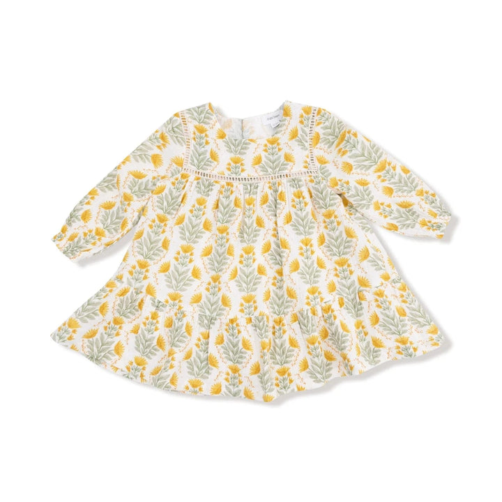 Angel Dear Baby Winter Dandelions - Ladder Trim Dress and Ribbed Leggings