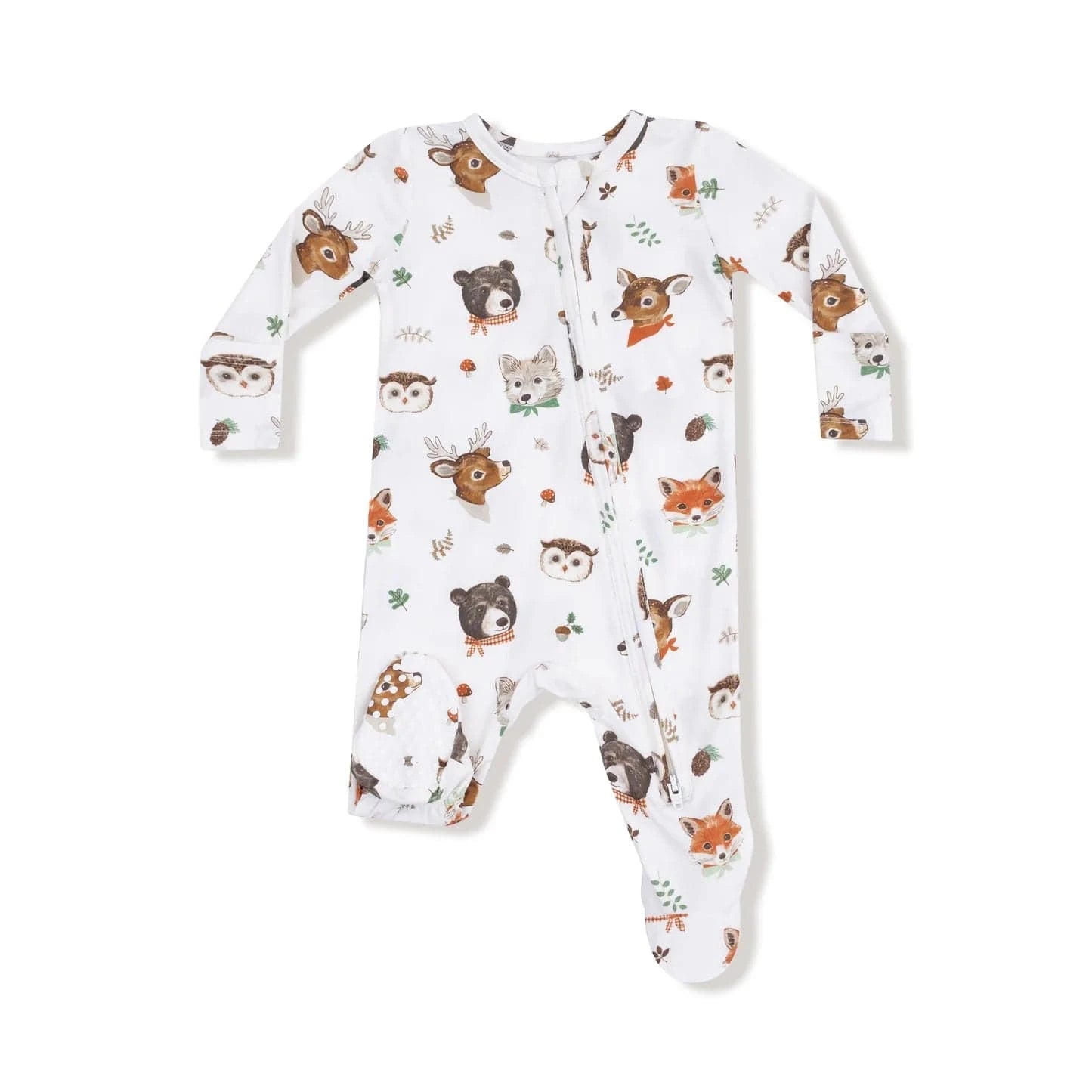 Angel Dear Baby Woodland Animal Faces - 2 Way Zipper Footie
