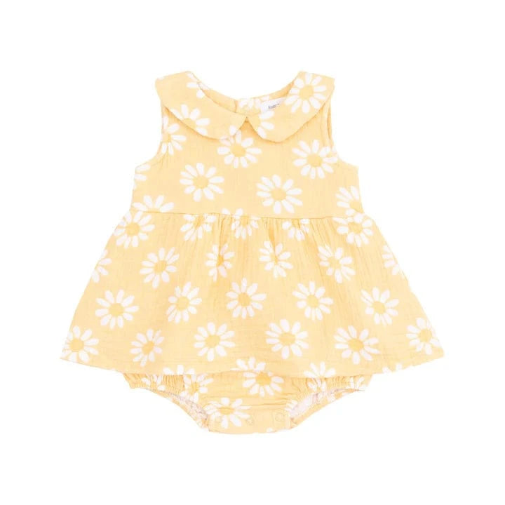 Angel Dear Baby Yellow Mod Daisy Peter Pan Collar Sleeveless Bubble With Skirt