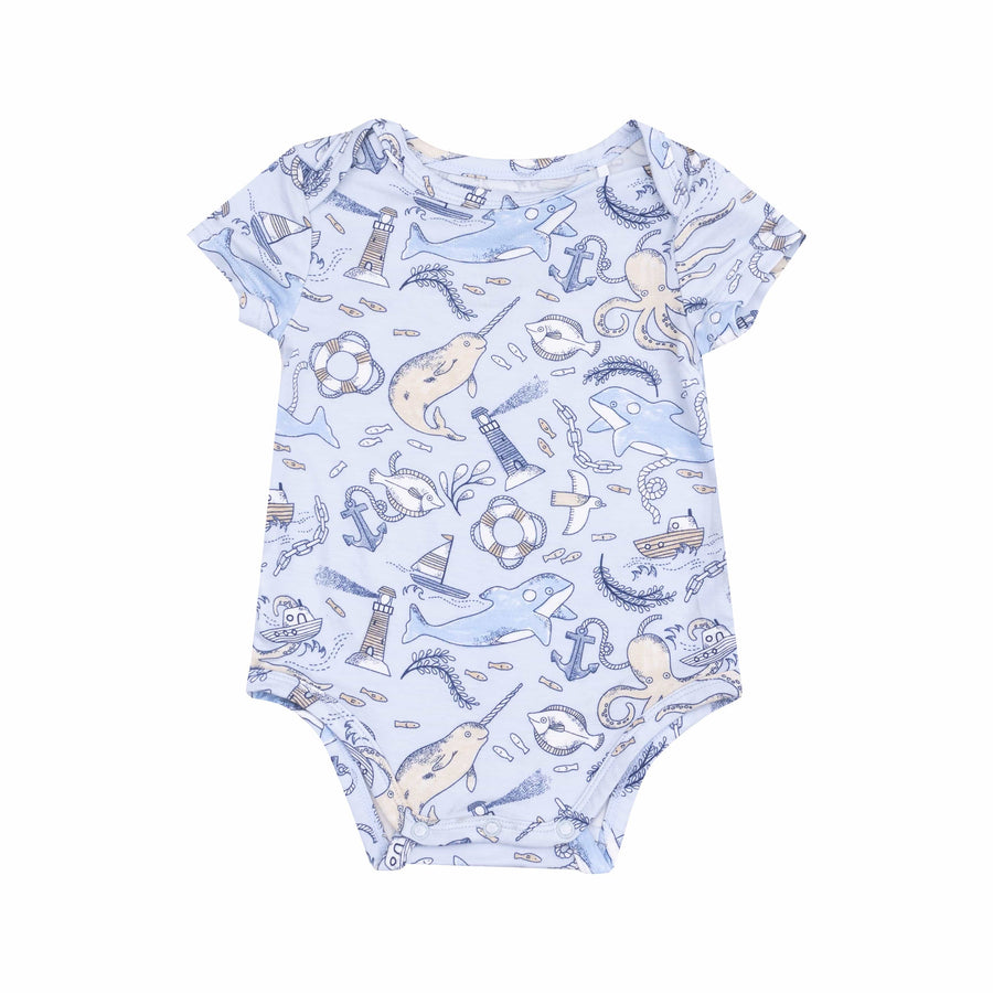 Angel Dear Bodysuit Nautical Notebook S/S Bodysuit