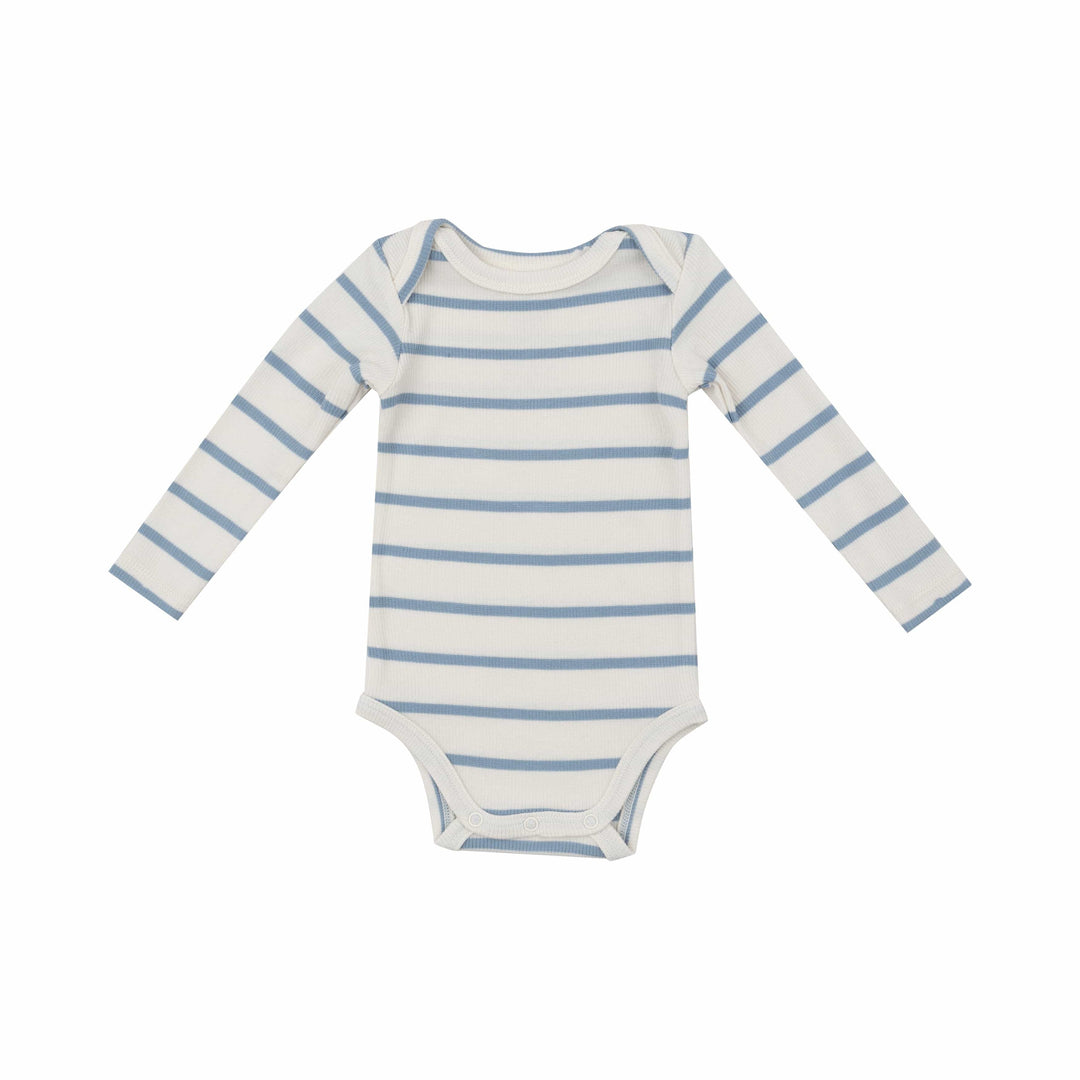 Angel Dear Bodysuit Ribbed Stripe Glacier Lake - Bodysuit