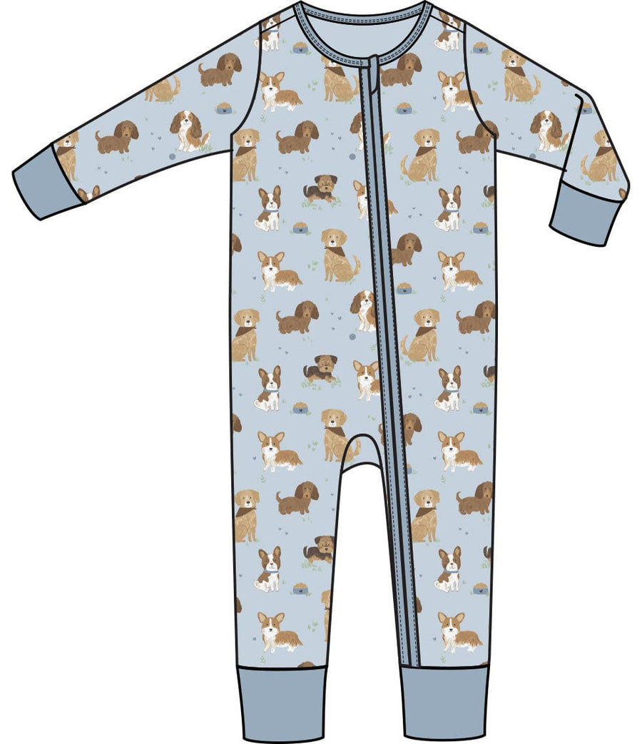 Angel Dear Jumpsuits & Rompers Best Friend Dogs Blue 2 Way Zipper Romper