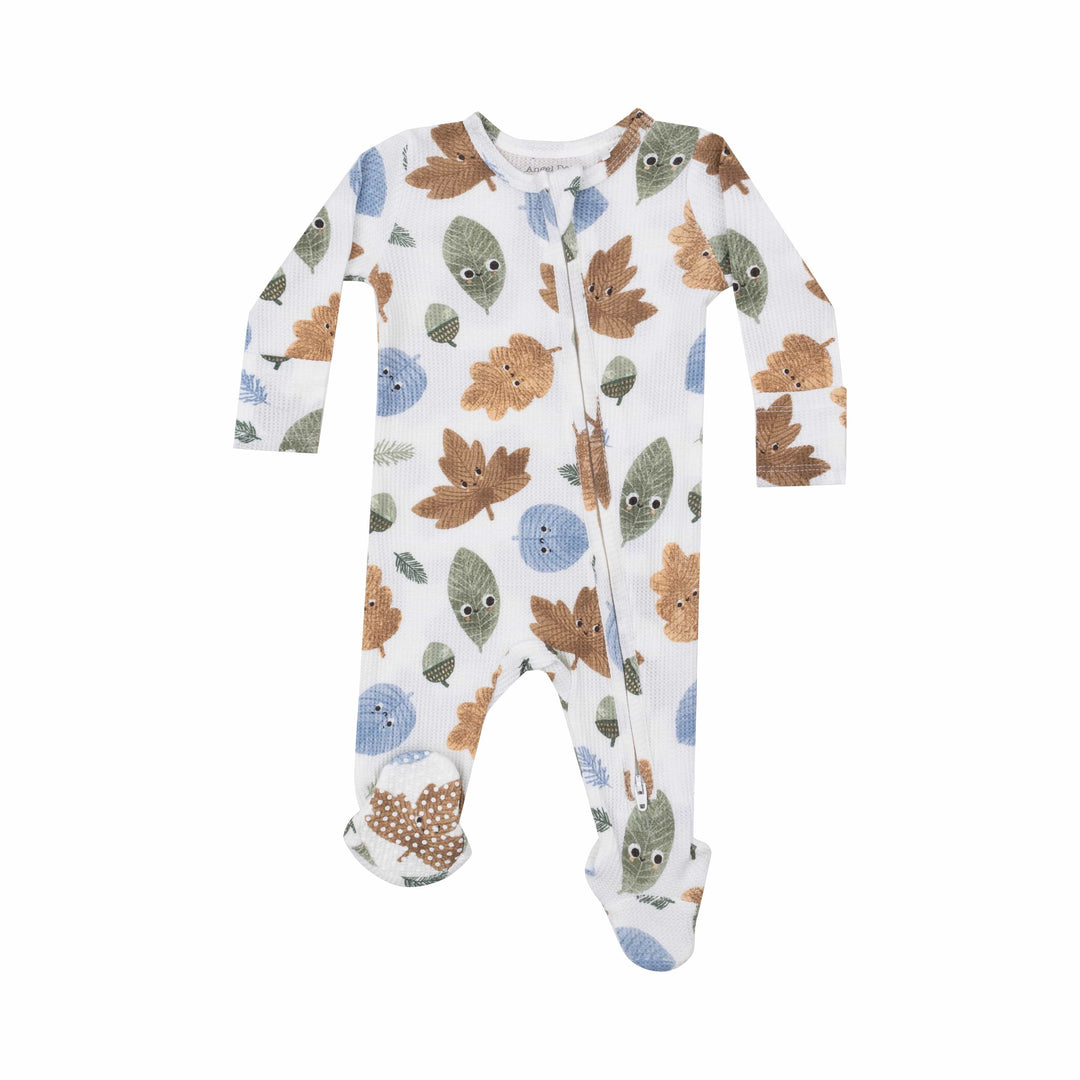 Angel Dear Jumpsuits & Rompers Cuddly Leaves - 2 Way Zipper Footie