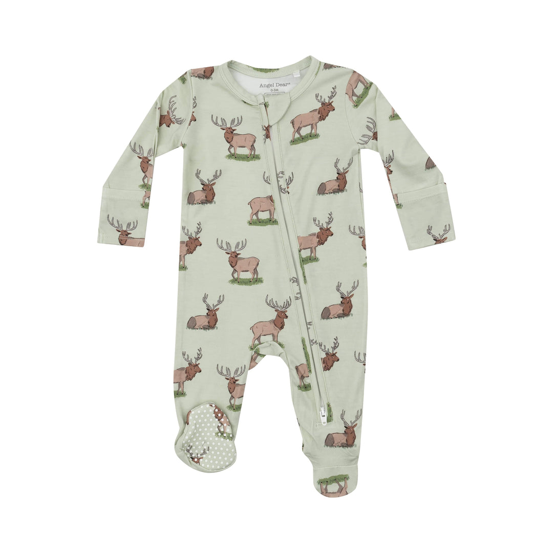 Angel Dear Jumpsuits & Rompers Elk - 2 Way Zipper Footie