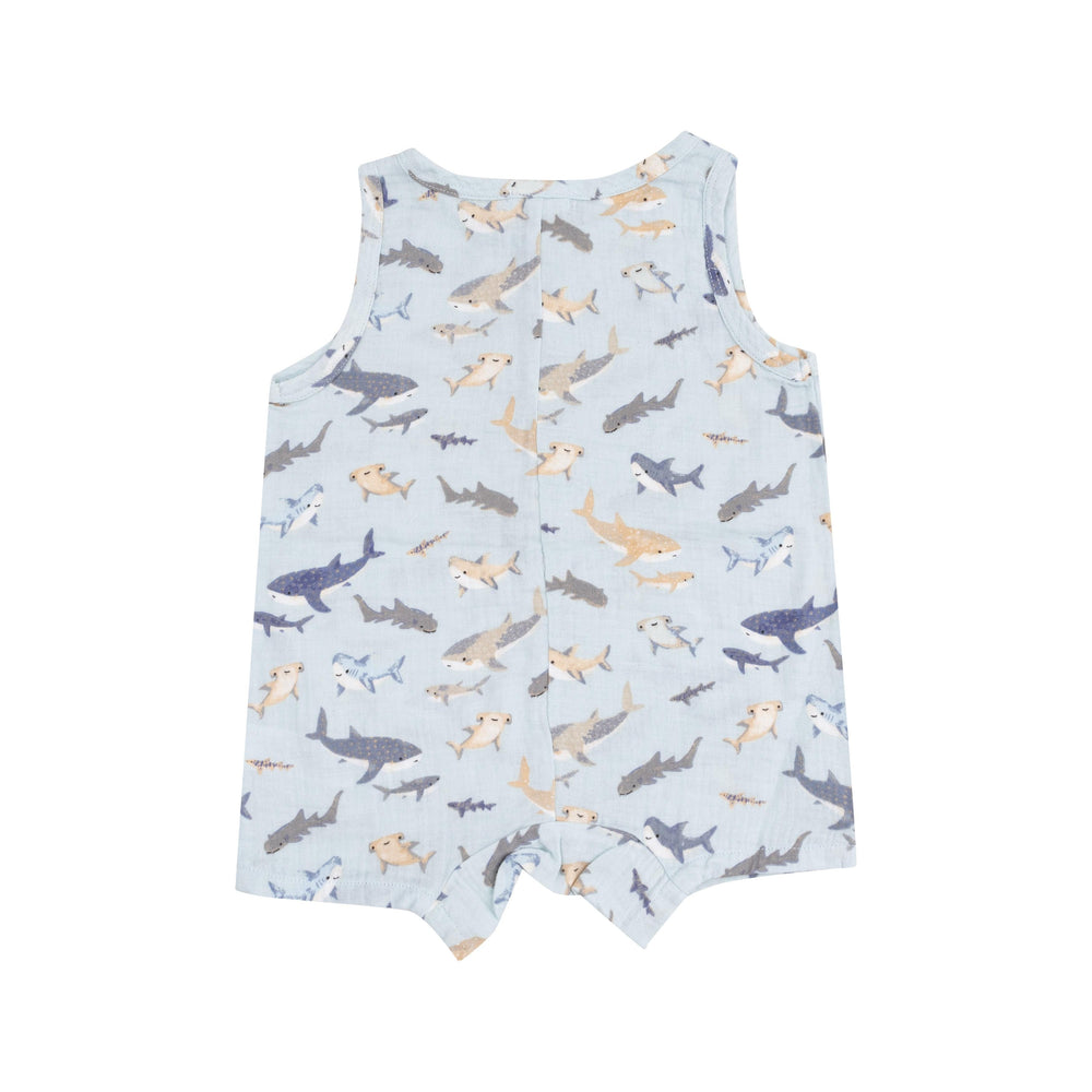 Angel Dear Jumpsuits & Rompers Sharks Slevless Shortie Romper