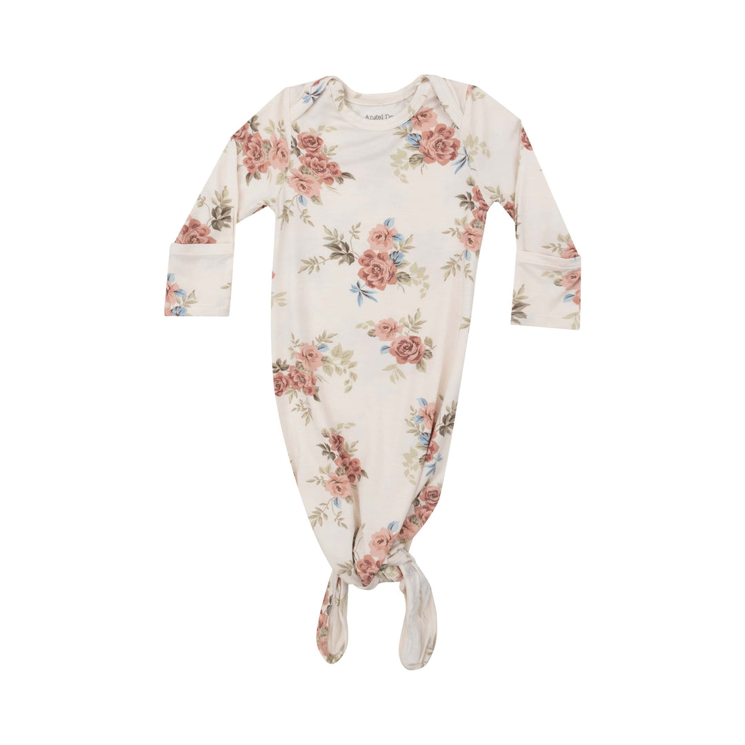 Angel Dear knotted gown 0-3m Romantic Roses - Knotted Gown