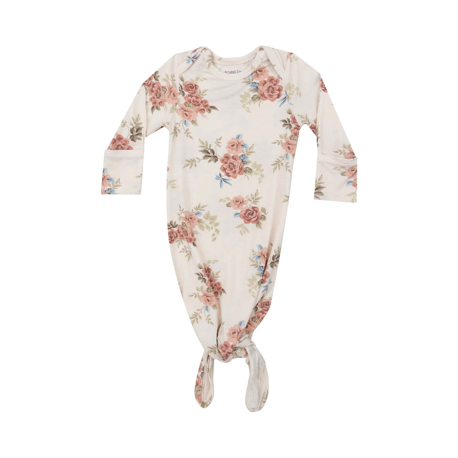 Angel Dear knotted gown 0-3m Romantic Roses - Knotted Gown