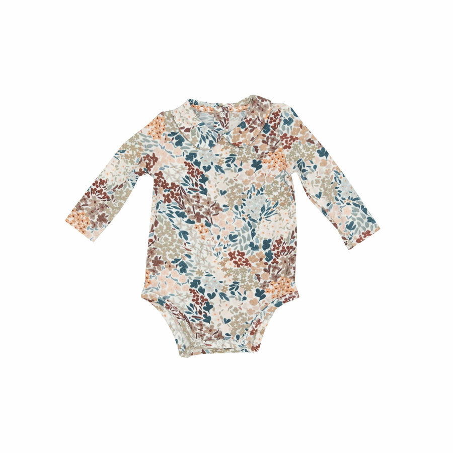Angel Dear Painted Fall Floral Peter Pan Collar Bodysuit