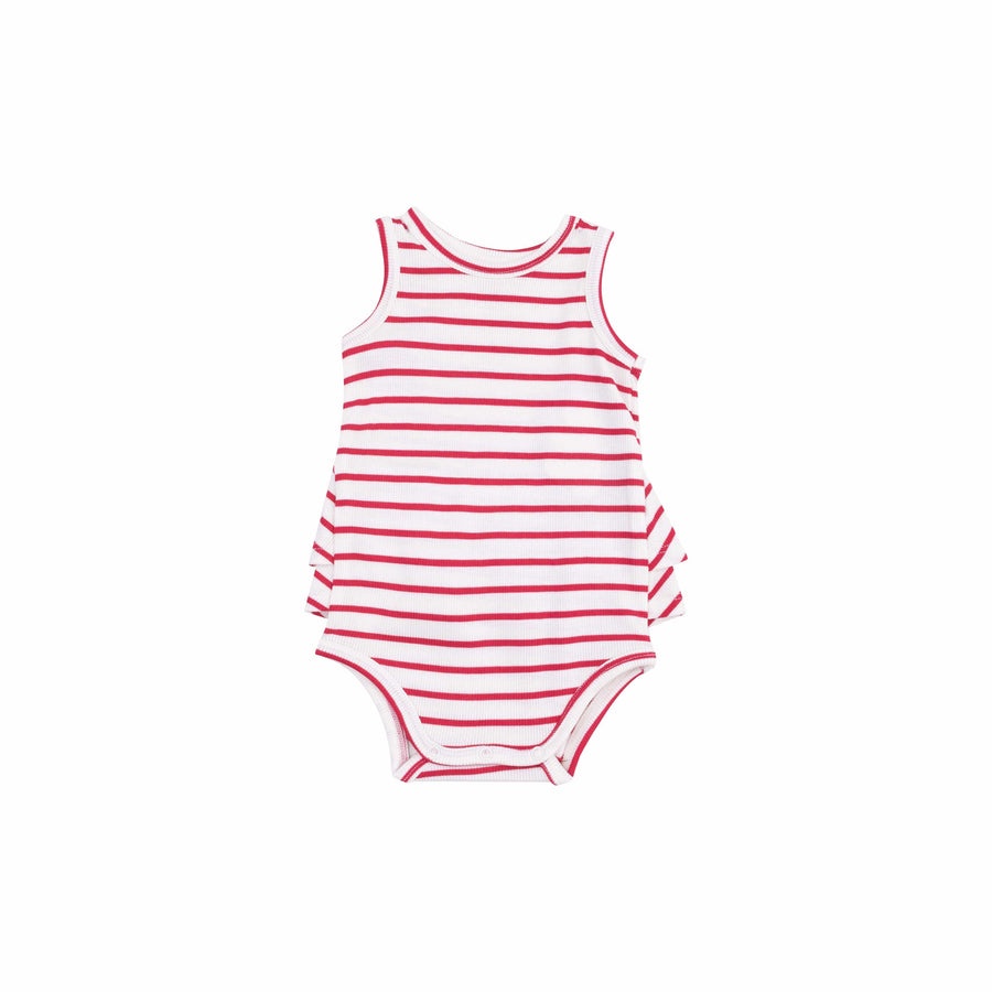 Angel Dear Swimwear Stripe Vintage Red Ruffle Tank Bubble