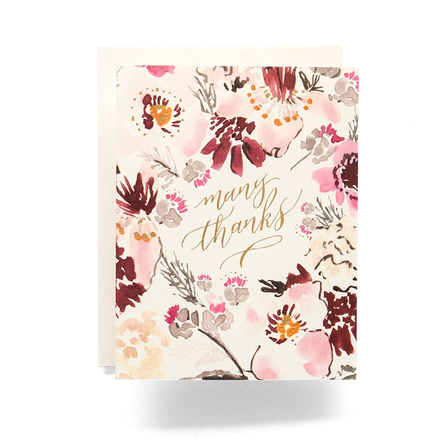 Antiquaria Boxed Card Set Floral Many Thanks Card (Box Set of 8)