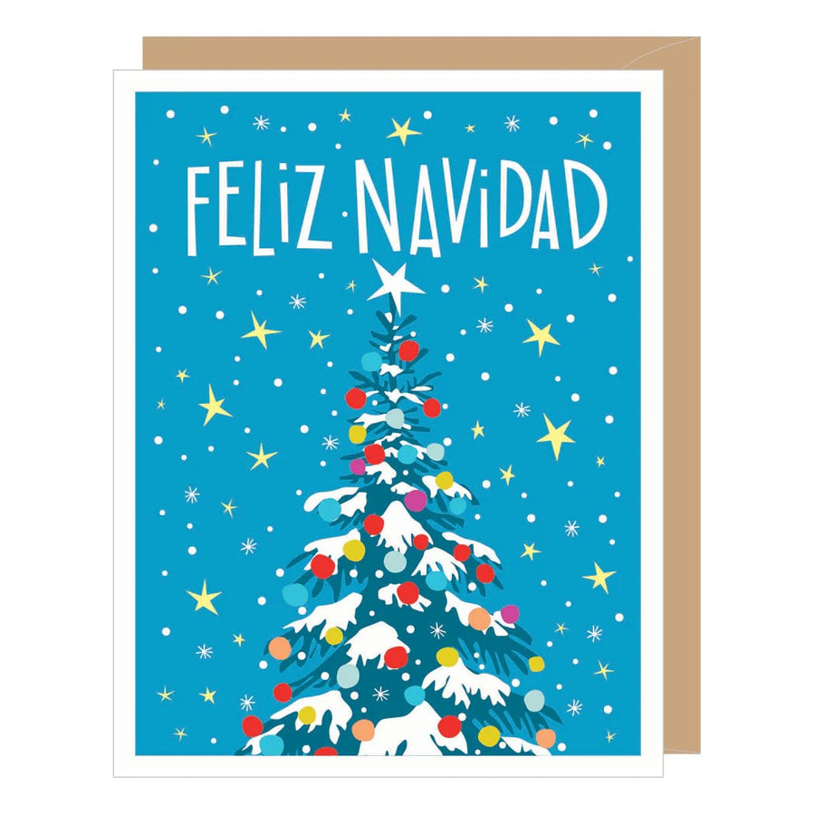 Apartment 2 Cards Card SPANISH LANGUAGE Feliz Navidad Christmas Tree Holiday Card