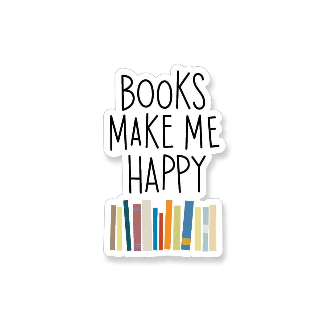 Apartment 2 Cards Cards Books Make Me Happy Vinyl Sticker