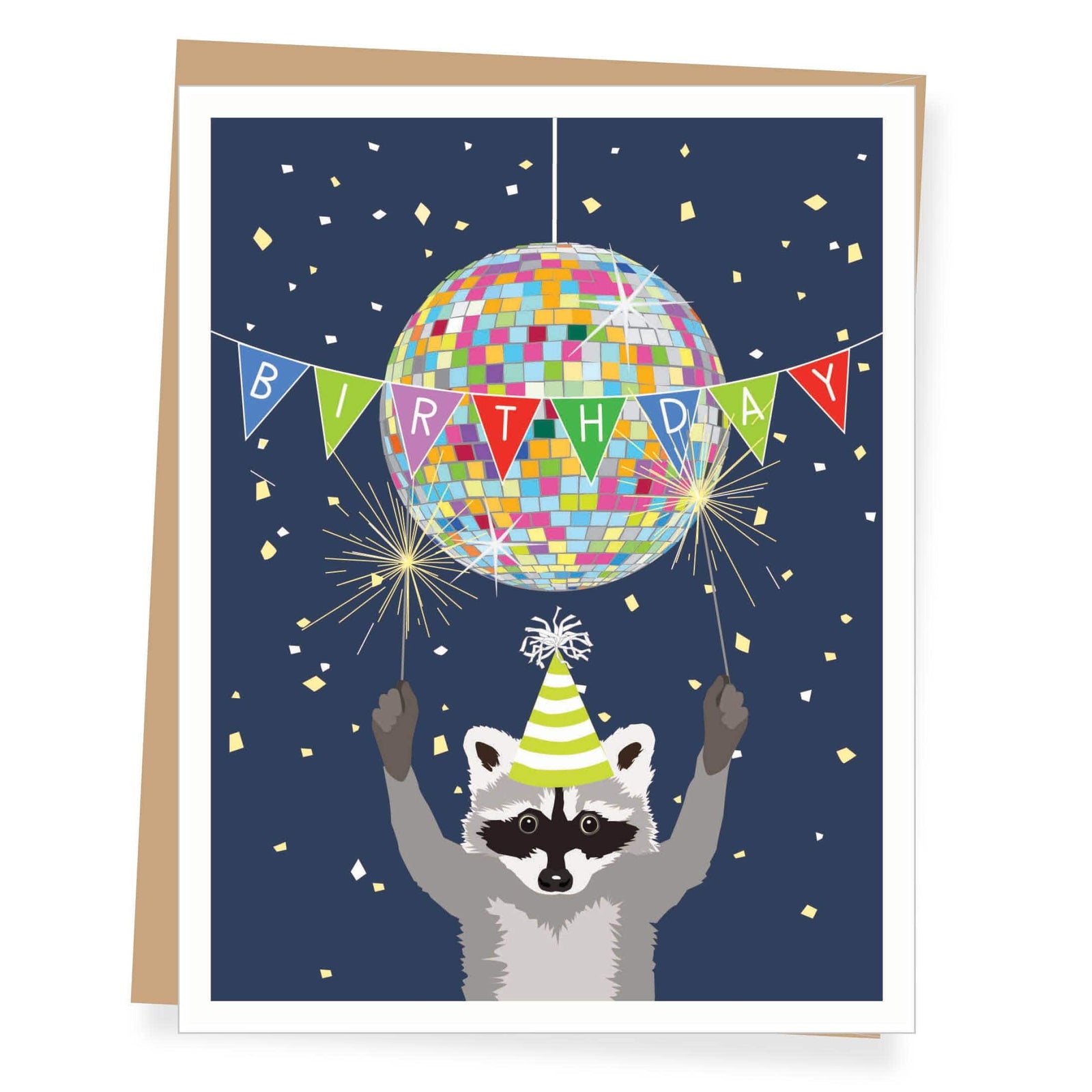 Apartment 2 Cards Cards Disco Raccoon Birthday Card