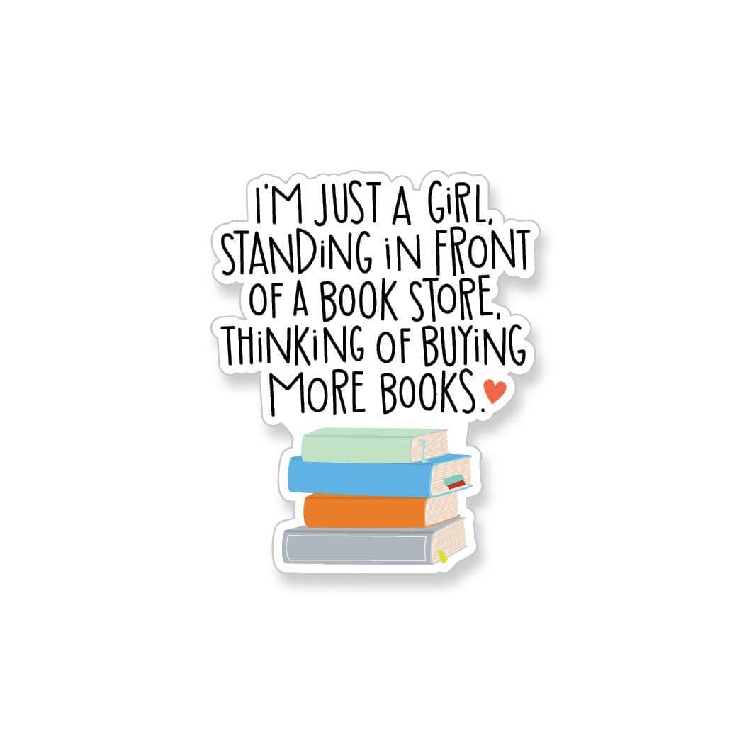 Apartment 2 Cards Cards Just a Girl Buying More Books Vinyl Sticker