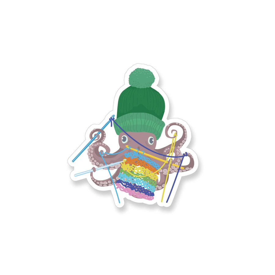 Apartment 2 Cards Cards Rainbow Crochet Octopus Vinyl Sticker
