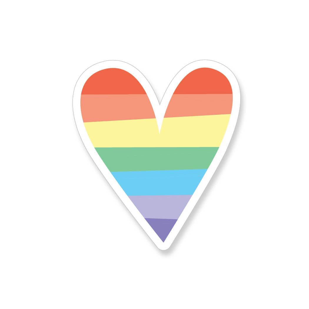Apartment 2 Cards Cards Rainbow Heart Vinyl Sticker