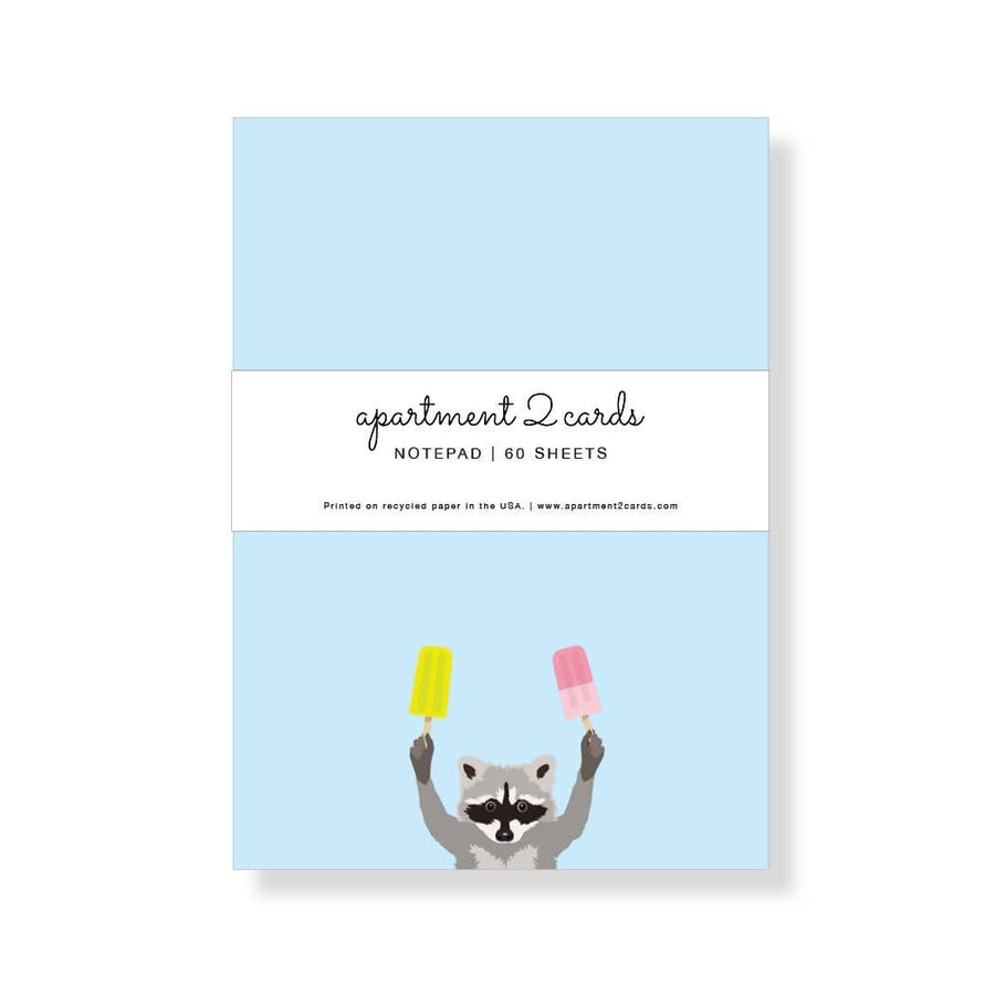 Apartment 2 Cards Notepads Raccoon With Paletas Notepad