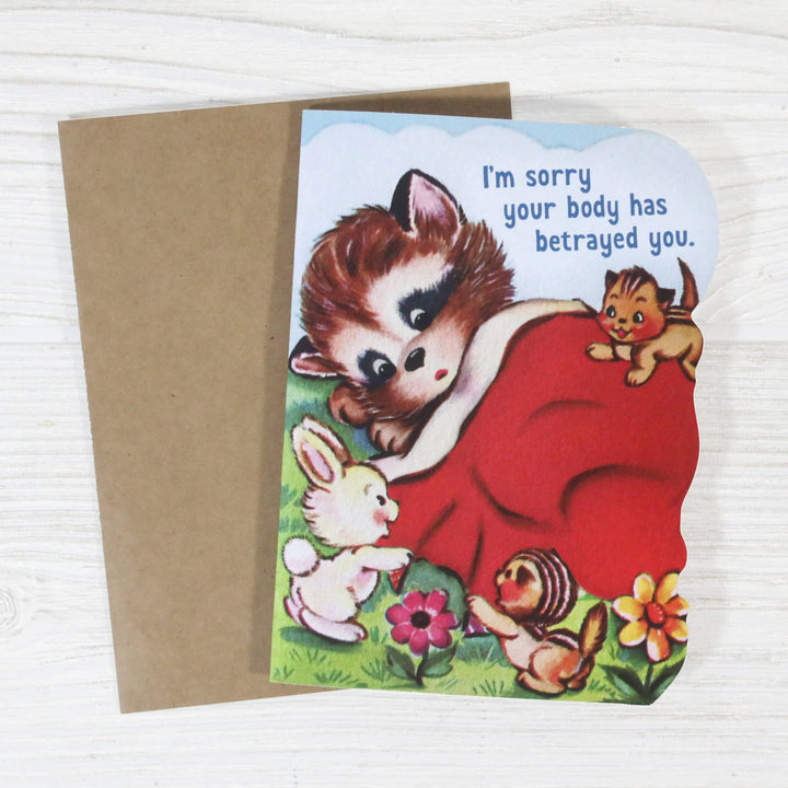 Bad Betty Greeting Co. Cards I'm Sorry Your Body Has Betrayed You - Funny Get Well Card