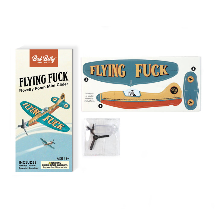 Bad Betty Greeting Co. Cards Novelty Toy Foam Glider Flying F*ck - Funny Gag Gift